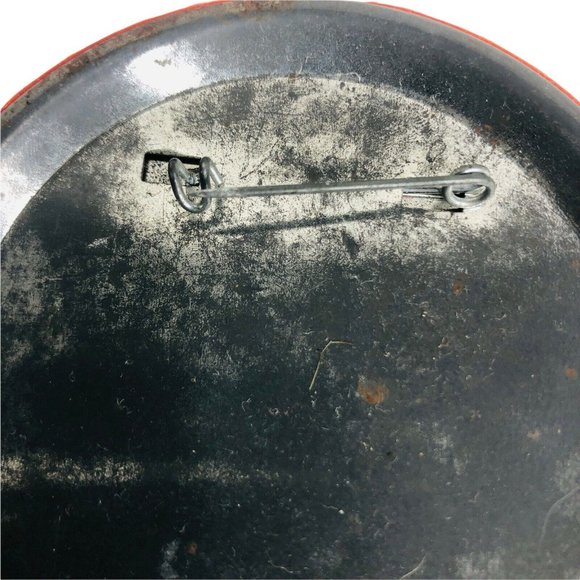 2 Walt Disney World Mickey Mouse & Minnie Pin Back Button 3.5" Orange Production - Picture 4 of 8